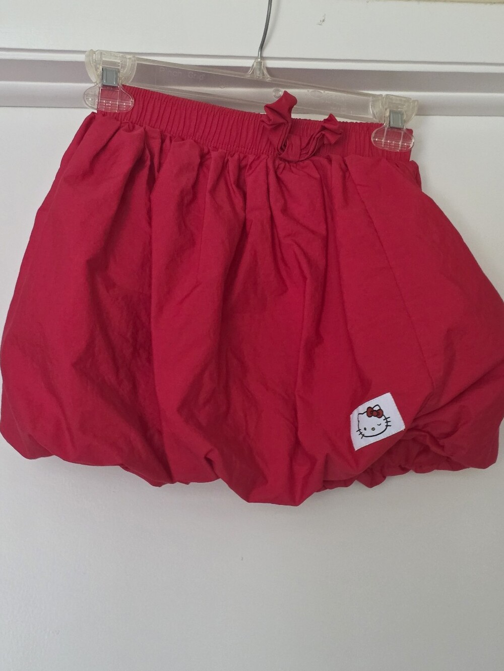 Hello Kitty Bright Red Bubble Skirt with Bow Waist